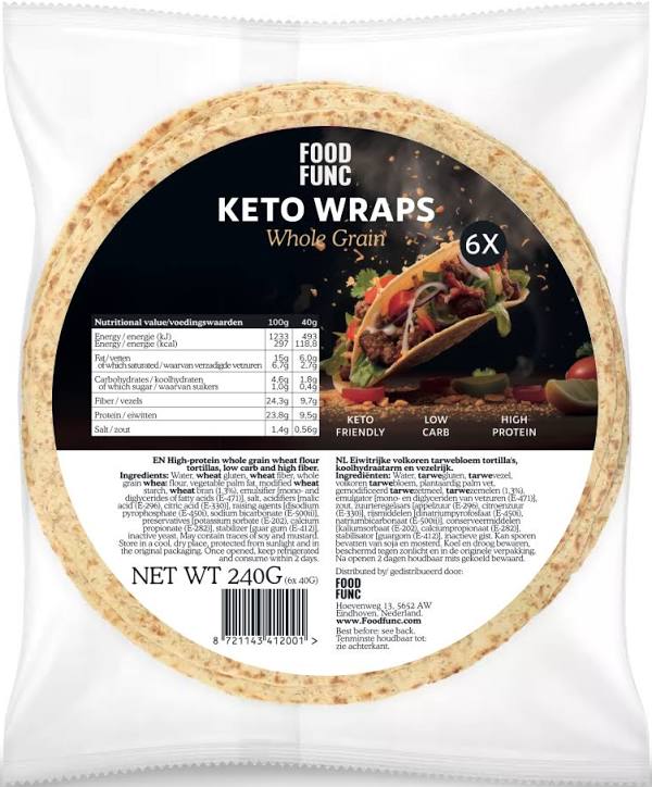 Foodfunc Keto Wraps Whole Grain (6 stuks)