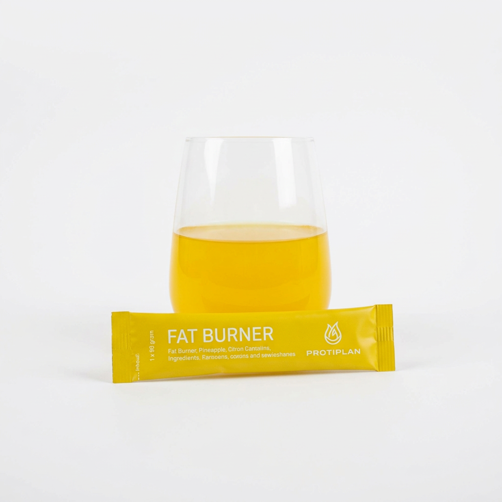 Fat Burner Ananas losse gele stick met glas